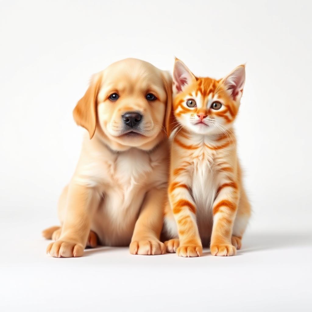 Котёнок и щенок вместе
